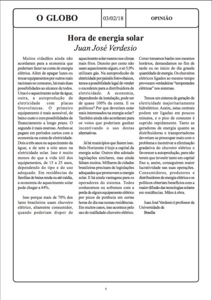 Clipping Jornal O Globo